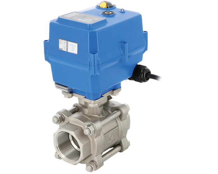 3 piece stainless steel ball valve 745XS BW DN15+TCR-05-NH 24V AC/DC